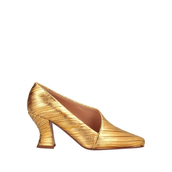 Bottega Veneta Shoes - NEW Bottega Veneta Ladies Gold Heels Shoes Yellow Almond 75mm Pumps sz 39.5